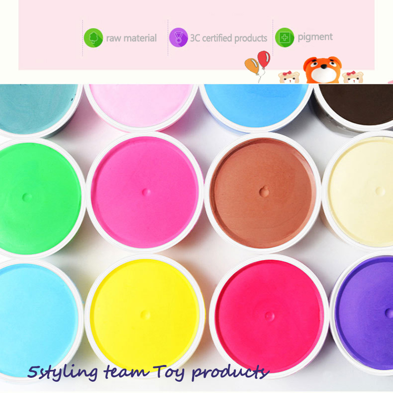 Fabriks direkte salg ultra let ler 24 farve kulør ler børn DIY legetøj kitt engros plads farvet mudder