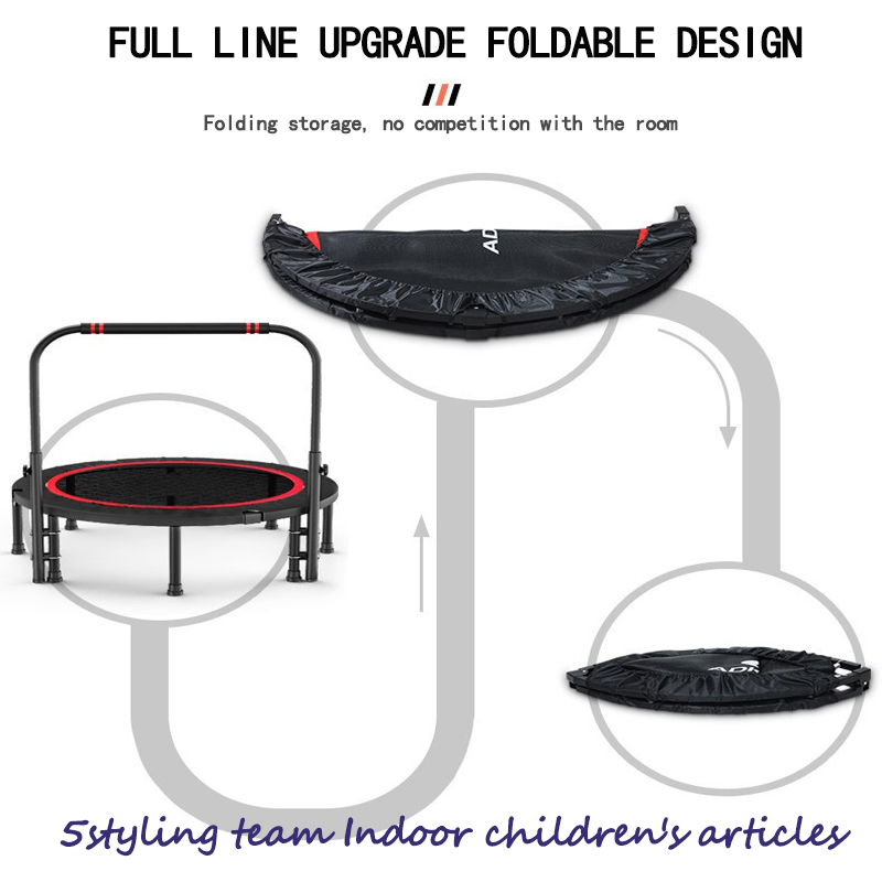 Kommerciel hexagon trampolin til voksen fitness til børn indendørs og udendørs tavs elastisk reb trampolin med gelænder