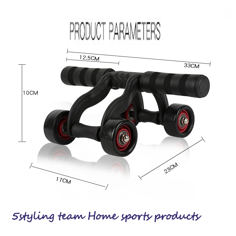 Fabrikanten leverer direkte udstyret med fire hjul sunde mavehjul fitnessudstyr til hjemmets praktisk træningsudstyr